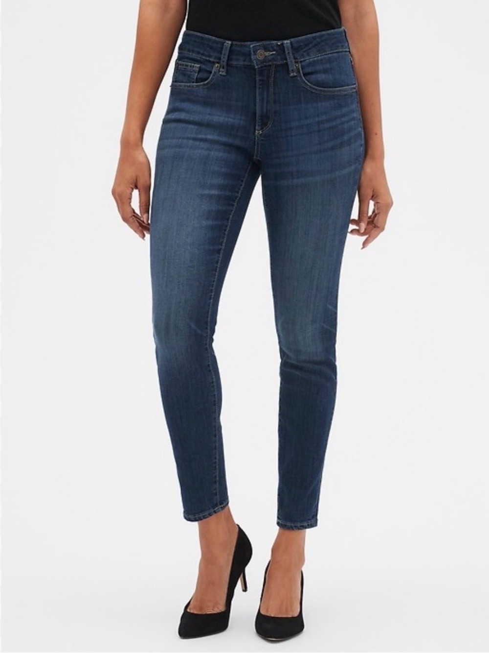 GAP CURVY TRUE SKINNY JEANS  MEDIUM WASH WOMENS SZ 28 PETITE